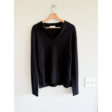 Load image into Gallery viewer, Rag &amp; Bone Wool-Cashmere Blend Henley Neck Pullover Sweater Black L

