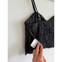 Load image into Gallery viewer, Express Floral Lace Sleeveless Cropped Corset Tank Top Black 8 NWT
