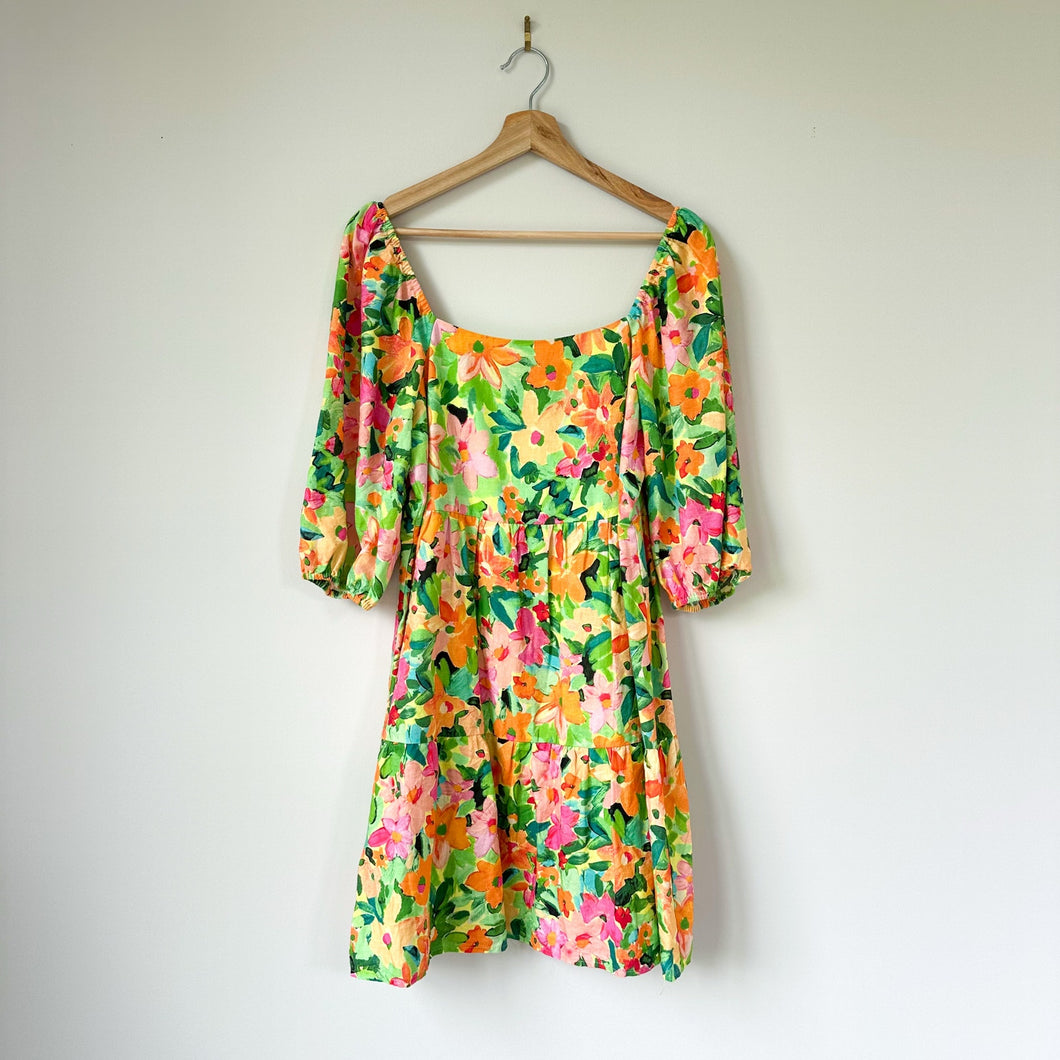 Sanctuary Weekender Tiered Square-Neck Dress S