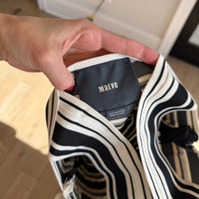 Load image into Gallery viewer, Anthropologie Maeve Crosswise Striped Fit &amp; Flare Bandage Dress Black White 4
