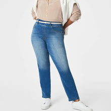 Load image into Gallery viewer, Spanx High Rise Medium Wash Denim Straight Leg Jeans Blue L

