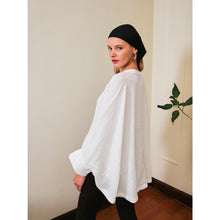 Load image into Gallery viewer, Free People Easy Does It Button Front Dolman Long Sleeve Blouse White M
