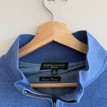 Load image into Gallery viewer, Fairway &amp; Greene Baruffa Merino Wool 1/4 Zip Long Sleeve Windsweater Blue XL
