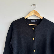 Load image into Gallery viewer, Vineyard Vines Plush Cardigan Wool-Cashmere Blend Button Front Sweater Black M
