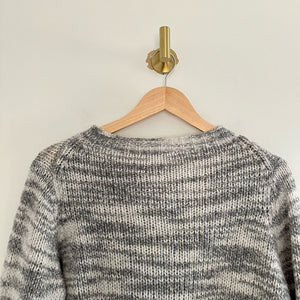 Eileen Fisher Merino Wool-Silk Knit Crew Neck Long Sleeve Pullover Sweater Gray M