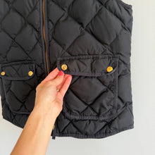 Load image into Gallery viewer, J. Crew Excursion Zip Up Mock Neck Outdoor Casual Quilted Vest Black S
