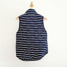 Load image into Gallery viewer, J. Crew Striped Print Zip Up Puffer Vest Black White XS
