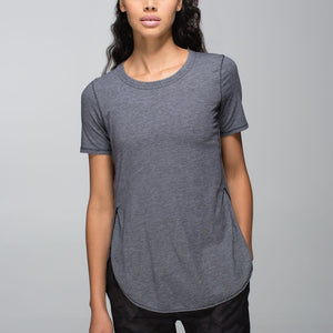 Lululemon Om Short Sleeve Tee Micro Stripe Black White 4