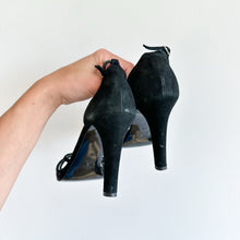 Load image into Gallery viewer, St. John Suede Heel Sandal Black 8.5
