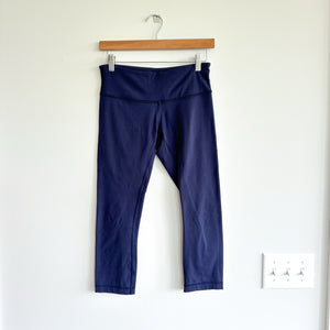 Lululemon Pull On Mid Rise Cropped Leggings Blue 6