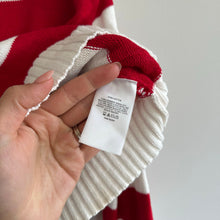 Load image into Gallery viewer, Express Knit Cropped Striped Sweater Red White XS

