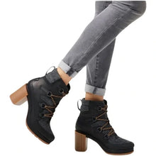 Load image into Gallery viewer, NEW Sorel Blake Lace Up Block Heel Leather Bootie Black/Brown 5
