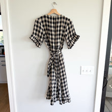 Load image into Gallery viewer, Isabella Sinclair By Anthropologie Wrap Mildred Gingham Midi Dress S NWT
