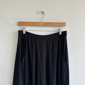 Eileen Fisher Stretch Jersey Pull On Wide Leg Cropped Pants Black S