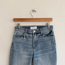 Load image into Gallery viewer, Evereve The Ever Straight High Rise Distressed Denim Cropped Jeans Blue 26
