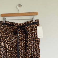 Load image into Gallery viewer, Zara Basic Leopard Print Pleated Tie-Waist Midi Skirt Brown Black L NWT
