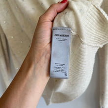 Load image into Gallery viewer, Zadig &amp; Voltaire Elya Strass Embellished Cashmere Pullover Sweater Cream L NWT
