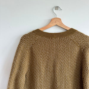 Madewell Bird's Eye Maysfield Cardigan Sweater in Coziest Yarn XXS