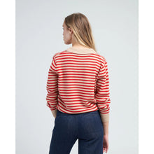 Load image into Gallery viewer, DEMYLEE Lucian Merino Wool Striped Pullover Sweater Red Brown M
