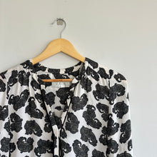 Load image into Gallery viewer, A.L.C Silk Paisley Print Button Up Blouse Black White
