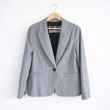 Load image into Gallery viewer, Hipchik Couture Beaded Blue Skull Plaid Single-Breasted Blazer Gray 14
