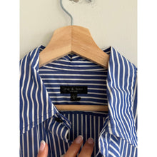 Load image into Gallery viewer, Rag &amp; Bone Nadine Pinstripe Long Sleeve Mini Shirt Dress Blue L
