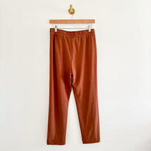 Load image into Gallery viewer, Joie Drawstring Waist High Rise Straight Leg Ankle Pants Rust Brown S
