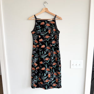 Anthropologie Etcetera Velvet Embroidered Floral Square Neck Sleeveless Dress 2