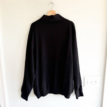 Load image into Gallery viewer, Fairway &amp; Green Baruffa Merino Long Sleeve 1/4 Zip Pullover Windsweater Black
