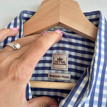 Load image into Gallery viewer, Peter Millar Weekender Finish Gingham Long Sleeve Button Up Shirt Blue XL

