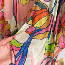 Load image into Gallery viewer, Aratta Silent Journery Floral Beaded Tassel Fringe Hem Kimono Top Pink OS NWT
