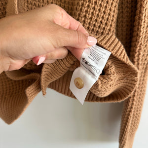 JOHN + JENN Knit Button Front Cardigan Sweater Brown L
