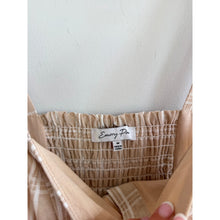 Load image into Gallery viewer, Emory Park Plaid Square Neck Wide Leg Sleeveless Jumpsuit Beige M
