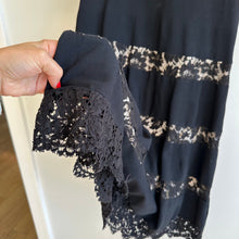 Load image into Gallery viewer, Valentino Flared Stretch Lace Trim Short Sleeve Dress Black 8
