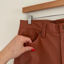 Load image into Gallery viewer, Blank NYC The Baxter Ribcage Straight Leg Faux Leather Cropped Pants Brown 29
