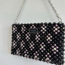 Load image into Gallery viewer, Kate Spade Purl Flower Beaded Purl Mini Shoulder Bag Black NWT
