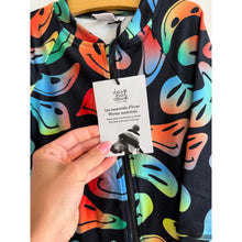 Load image into Gallery viewer, Deux Par Deux Smiley Face Boy Print Long Sleeve Thermal One Piece Black 4 NWT
