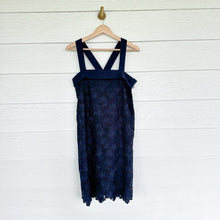 Load image into Gallery viewer, Banana Republic Bow Back Lace Sleeveless Shift Mini Dress Blue 4 NWT
