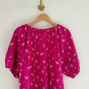 Lane Bryant Floral V-Neck Short Sleeve Blouse Pink 18 NEW