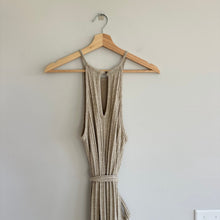 Load image into Gallery viewer, Anthropologie Amadi Sleeveless Knit Midi Belted Halter Sweater Dress Beige XS
