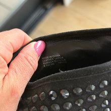 Load image into Gallery viewer, MICHAEL Michael Kors Dani Suede Stud Embellished Peep Toe Bootie Pumps Black 8.5
