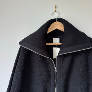 VARLEY Eleanor Patch Pocket Fleece Oversized Zip Up Jacket Black L NWT