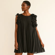 Load image into Gallery viewer, Hudson Gray Ruffles Pleated Mini Dress Black S
