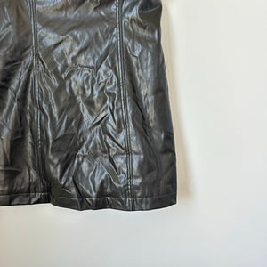 Princess Polly Hailey Strapless Faux Leather Lined Mini Dress Black 12 NWT