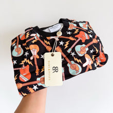 Load image into Gallery viewer, Bums &amp; Roses Caught In A Jam Jogger Set Black Orange 12-18 Mo. NWT
