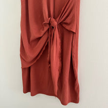 Load image into Gallery viewer, DREW Anthropologie Twist Front Tie Sleeveless Mini Wrap Dress Rust S
