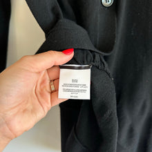 Load image into Gallery viewer, BCBGMAXAZRIA Merino Wool Round Hem Button Front V-Neck Cardigan Sweater Black S
