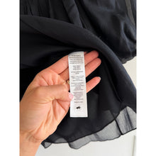 Load image into Gallery viewer, Frame Sheer Cotton-Silk Inset Puff Sleeve Blouse Black S
