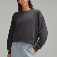 Load image into Gallery viewer, Lululemon Perfectly Oversized Cropped Crew *Softstreme Sweatshirt Black 4
