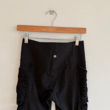 Load image into Gallery viewer, Athleta Salutation Stash Ruched Mesh High Tight Leggings Black M
